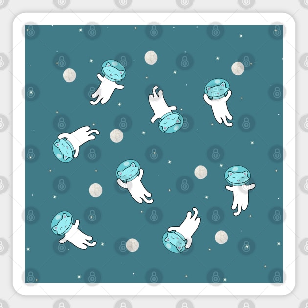 Castronaut Space Cat Pattern Magnet by Purrfect